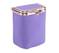 Trousse À Maquillage et Rouge À Lèvres À Fermoir Multifonctionnelle, Organiseur Cuir avec Miroir, Mini Porte-Monnaie Boule Cosmétiques Souple, Étui À Bijoux Portable Voyages(Light Purple)