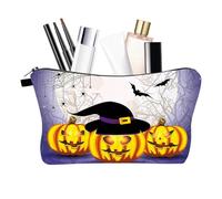 Trousse à Maquillage Halloween Pochette organisatrice de Toilette avec Zip | Sac à Cosmétiques Pour Femmes Costumées Grandes Voyageuses Maison Affaires Camping Vacances Événements