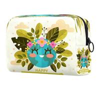 Trousse à maquillage Happy Mother Earth Day avec jolie planète pour femme, trousse de toilette de voyage, grande pochette de maquillage pratique avec fermeture éclair, multicolore,