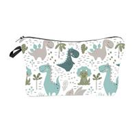 Trousse à Maquillage Imprimée Dinosaure en Polyester de Voyage | Pochette Légère pour Rangements de Toilette, Organisation du Bureau, pour Brosse, Dentifrice et Lunettes