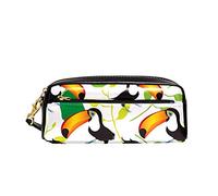 Trousse À Maquillage Oiseau Toucan Et Feuilles Trousse À Crayons Robuste Trousse De Crayon Portable Pochette pour Étudiants Garçons Scolaires