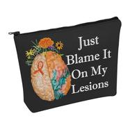 Trousse à maquillage pour sclérose en plaques Just Blame It On My Lesions - Cadeau de sensibilisation à la sclérose en plaques - Ruban orange, Just Blame It B