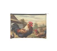 Trousse à maquillage réutilisable en papier imperméable et légère pour voyage, école et usage quotidien Motif imprimé de ferme pour femmes, étudiants, écologistes, Noir , Taille unique