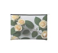 Trousse à maquillage réutilisable en papier imperméable et légère pour voyage, école et usage quotidien Motif imprimé floral pour femmes, étudiants, écologistes, Noir , Taille unique