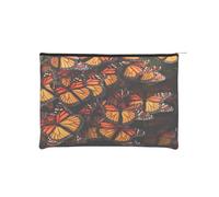 Trousse à maquillage réutilisable en papier imperméable et légère pour voyage, école et usage quotidien Motif imprimé imprimé pour femmes, étudiants, écologistes, Noir , Taille unique