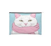 Trousse à maquillage réutilisable en papier imperméable et légère pour voyage, école et usage quotidien Motif imprimé imprimé pour femmes, étudiants, écologistes, Noir , Taille unique