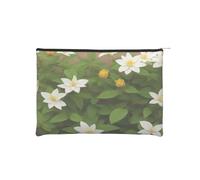 Trousse à maquillage réutilisable en papier imperméable et légère pour voyage, école et usage quotidien Motif imprimé floral pour femmes, étudiants, écologistes, Noir , Taille unique