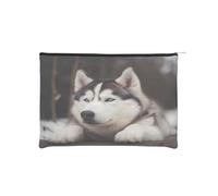 Trousse à maquillage réutilisable en papier imperméable et légère pour voyage, école et usage quotidien Motif imprimé complet pour femmes, étudiants, écologistes, Noir , Taille unique