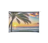 Trousse à maquillage réutilisable en papier imperméable et légère pour voyage, école et usage quotidien Motif imprimé complet pour femmes, étudiants, écologistes, Noir , Taille unique