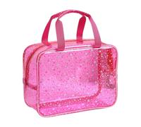 Trousse à Maquillage Transparente pour, Rose Red | Trousse de maquillage transparente avec poignée pour femmes et filles, trousse à cosmétiques transparente de