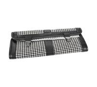 Trousse à outils en cuir noir et tissus en pied de poule pour Porsche