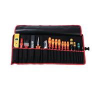 Trousse à outils enroulable 8 compartiments L410xH330 mm nylon noir/rouge PARAT