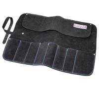 Trousse à outils Faithfull en cuir suédé - 8 poches, résistante à l'eau et compacte - Noir