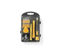 Nedis Kit d'Outils Réparation Électronique CSTS10017 - 17 outils, Tournevis Pentalobe/Phillips/Fente/Torx/Tri-Wing, 12 Bits, 105x156mm
