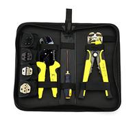Trousse à outils Teckmond - Pince à sertir avec fonction à cliquet pour cosses de câble isolées non isolées - 0,14-6 mm²
