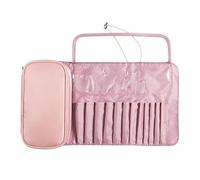Trousse à pinceaux de maquillage - Organisateur de cosmétiques | Mini trousse de maquillage imperméable en nylon, étui enroulable avec poche zippée pour ranger vos outils de beauté professionnels.