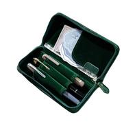 Trousse À Plumes En Cuir,Pochette Vintage De Rangement Pour Papeterie Avec 3 Compartiments,Pochette pour Crayons - pour l'École, l'Étude, l'Artiste, le Dessin, le Journal, l'Esquisse, le Voyage, la Ma