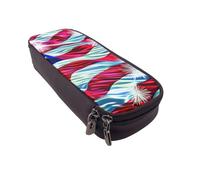 Trousse à rabat en cuir avec motif papillon arc-en-ciel - Organiseur multifonction pour l'école, le bureau et les voyages, Drapeau américain patriotique du 4 juillet, Taille unique, Cartable