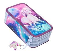 TROUSSE À STYLO, Plumier 3 étages, trousse scolaire, Cheval lunaire