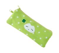 Trousse à stylos double couche avec 2 compartiments - Trousse de voyage pour cosmétiques - En tissu - Motif étoile, Vert