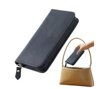 Trousse à stylos en cuir vintage avec 3 compartiments - Rangement pour stylos à plume - Pour studio, artistes, dessin, , croquis, voyage, maison, travail, Noir , Consulte la descripción, Voir