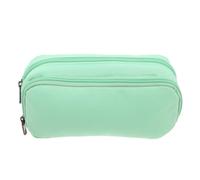 Trousse à Stylos Grosse Capacité Double Couche avec Fermeture Éclair | Oxford Résistant, Vert Clair, Rangement Scolaire Organisé, Usage Collège et École, Style Élégant