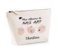 Trousse Affaires de Nail Art Christine | Pochette Vernis à Ongles Manucure Cadeau Anniversaire Femme prothésiste ongulaire Fête des Mères