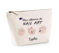 Trousse Affaires de Nail Art Lydie | Pochette Vernis à Ongles Manucure Cadeau Anniversaire Femme prothésiste ongulaire Fête des Mères
