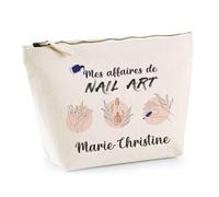 Trousse Affaires de Nail Art Marie-Christine | Pochette Vernis à Ongles Manucure Cadeau Anniversaire Femme prothésiste ongulaire Fête des Mères