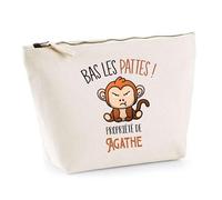 Trousse Agathe Bas Les Pattes Singe | Idée Fête des mères Cadeau Travail Retraite Trousse Maquillage Toilette