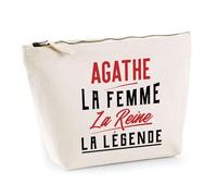 Trousse Agathe la Femme la Reine la Légende | Pochette Toilette Maquillage | Idée Cadeau Petite Amie Copine Maman Amour Humour Noël Anniversaire Fête des Mères