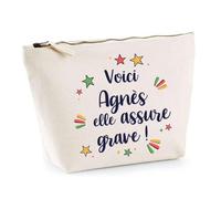 Trousse Agnès Elle Assure Grave ! | Pochette Maquillage Make-up Toilette Cadeau Fête des Mères Anniversaire Soeur Noël Tata Marraine