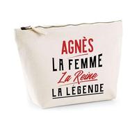 Trousse Agnès la Femme la Reine la Légende | Pochette Toilette Maquillage | Idée Cadeau Petite Amie Copine Maman Amour Humour Noël Anniversaire Fête des Mères