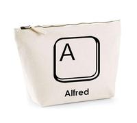 Trousse Alfred Lettre Clavier | Pochette Toilette Maquillage | Idée Cadeau Prénom Informaticien Geek Gamer Anniversaire Oncle Parrain Beau Papa Collègue Départ Retraite Noël