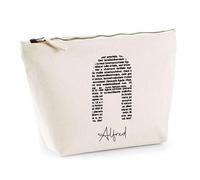 Trousse Alfred Lettre Littérature | Pochette Toilette Maquillage | Idée Cadeau Prénom Livre Lecture Anniversaire Oncle Parrain Beau Papa Collègue Départ Retraite Noël