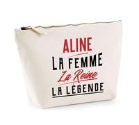 Trousse Aline la Femme la Reine la Légende | Pochette Toilette Maquillage | Idée Cadeau Petite Amie Copine Maman Amour Humour Noël Anniversaire Fête des Mères
