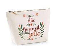 Trousse Alix la Vie est Plus Jolie | Pochette Maquillage Make-up Toilette Cadeau Fête des Mères Anniversaire Soeur Noël Tata Marraine