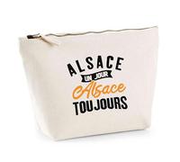 Trousse Alsace Un Jour Alsace Toujours | Pouch | Idée Pochette Toilette Maquillage Transport Cadeau Anniversaire Fête Original Famille Travail Départ Collègue Retraite