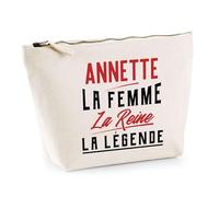 Trousse Annette la Femme la Reine la Légende | Pochette Toilette Maquillage | Idée Cadeau Petite Amie Copine Maman Amour Humour Noël Anniversaire Fête des Mères