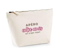 Trousse Apero Entre Amis et C'est Tout - Pouch Case - Idée Trousse Rangement Cadeau Anniversaire Fête Original Famille Travail Départ Collègue Retraite Noël. - Marron&Rouge - 2