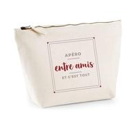 Trousse Apero Entre Amis et C'est Tout - Pouch Case - Idée Trousse Rangement Cadeau Anniversaire Fête Original Famille Travail Départ Collègue Retraite Noël. - Gris&Bordeaux - 3