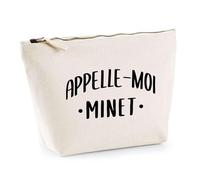 Trousse Appelle Moi Minet | Pochette Toilette Maquillage | Idée Cadeau Surnom Humour Drôle Marrant Couple Amour Original Anniversaire