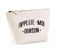 Trousse Appelle Moi Ourson | Pochette Toilette Maquillage | Idée Cadeau Surnom Humour Drôle Marrant Couple Amour Original Anniversaire