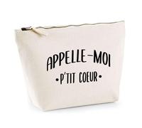 Trousse Appelle Moi P'tit Coeur | Pochette Toilette Maquillage | Idée Cadeau Surnom Humour Drôle Marrant Couple Amour Original Anniversaire