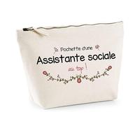 Trousse Assistante Sociale au Top | Idée Cadeau Collègue Travail Retraite Pochette Maquillage Toilette