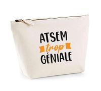 Trousse Atsem trop géniale | Pouch | Idée Pochette Toilette Maquillage Transport Cadeau Anniversaire Fête Original Famille Travail Départ Collègue Retraite