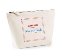 Trousse Aucun Boss Ne Resiste - Pouch Case - Idée Trousse Rangement Cadeau Anniversaire Fête Original Famille Travail Départ Collègue Retraite Noël. - Rouge&Bleu - 3
