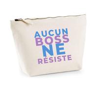 Trousse Aucun Boss Ne Resiste - Pouch Case - Idée Trousse Rangement Cadeau Anniversaire Fête Original Famille Travail Départ Collègue Retraite Noël. - Bleu&Violet - 1