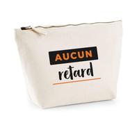 Trousse Aucun Retard - Pouch Case - Idée Trousse Rangement Cadeau Anniversaire Fête Original Famille Travail Départ Collègue Retraite Noël. - Noir&Orange - 4