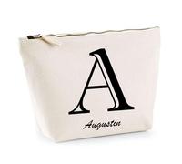 Trousse Augustin Lettre Chic | Pochette Toilette Maquillage | Idée Cadeau Prénom pour Cuisinier Barbecue Jardinage Oncle Parrain Beau Papa Collègue Départ Retraite Noël
